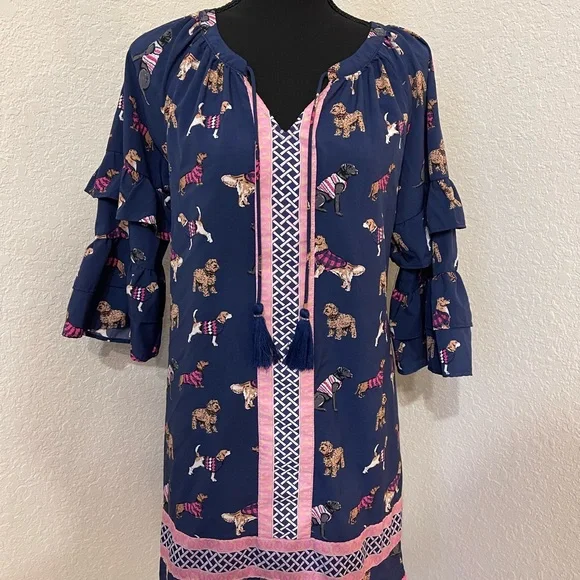 Simply Southern Dog Puppy Navy Dress - Picture 2 of 10